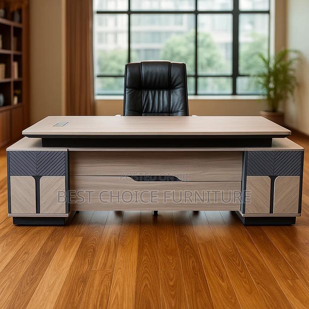 Office Desk; Modern and Durable 2.4m Executive Office Workstation - thumbnail 2