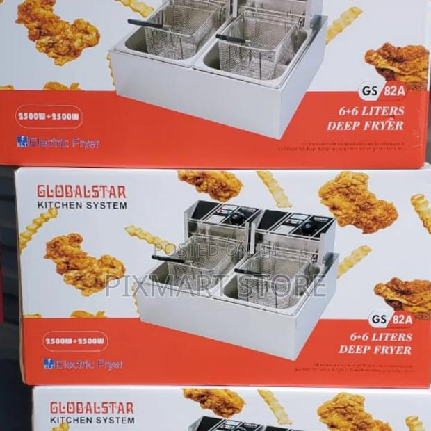Globalstar Double Tank 12 Liter Stainless Steel Deep Fryer