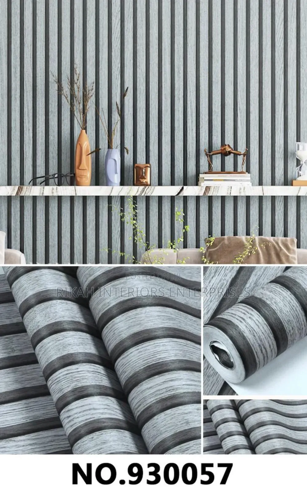 Flutted Grey Wallpaper for a Tv Wall