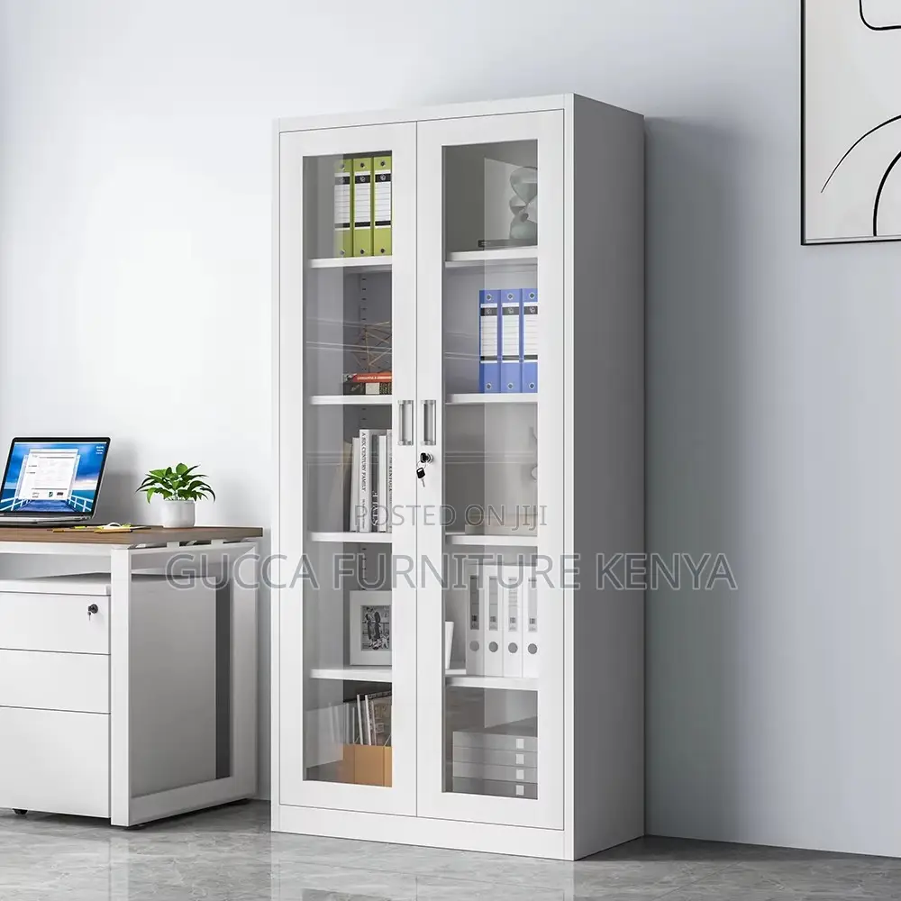 2-door Full Glass Home Office File Cabinet