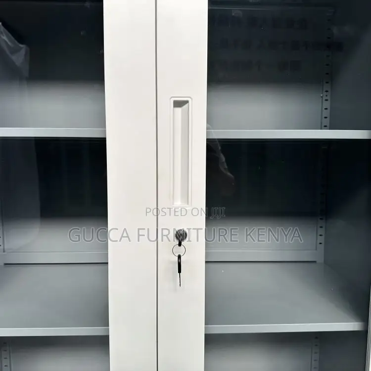 2-door Full Glass Home Office File Cabinet