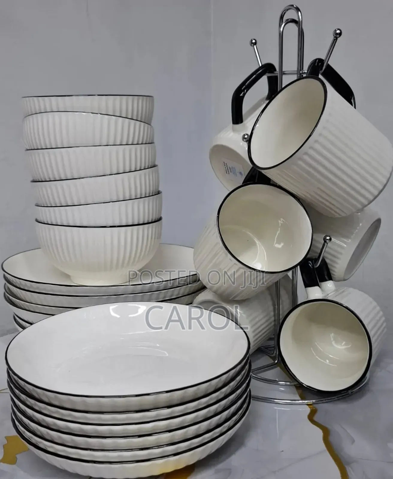 24pcs Dinner Set 6 Plates 6 Sideplates 6 Bowls 6 Cups Available