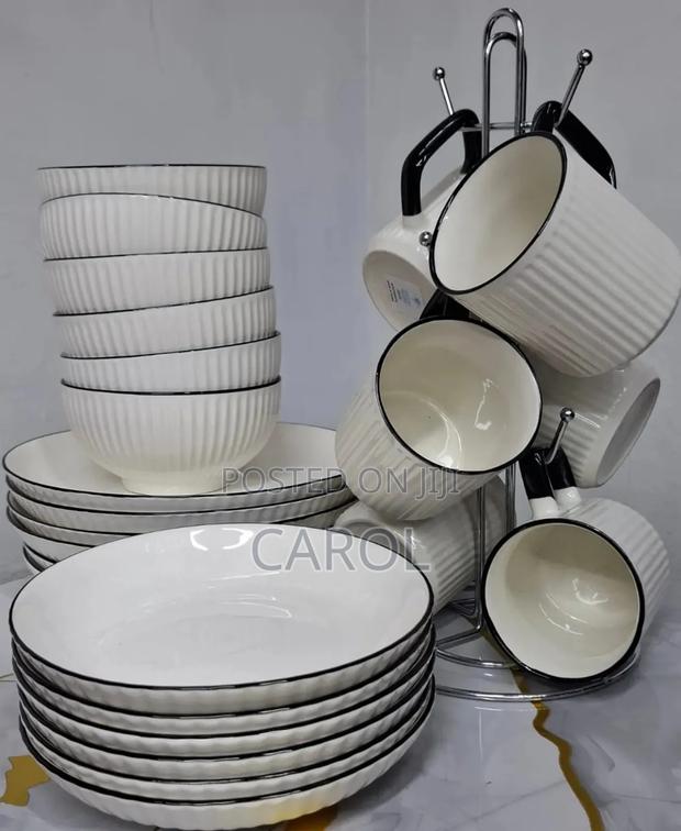24pcs Dinner Set 6 Plates 6 Sideplates 6 Bowls 6 Cups Available