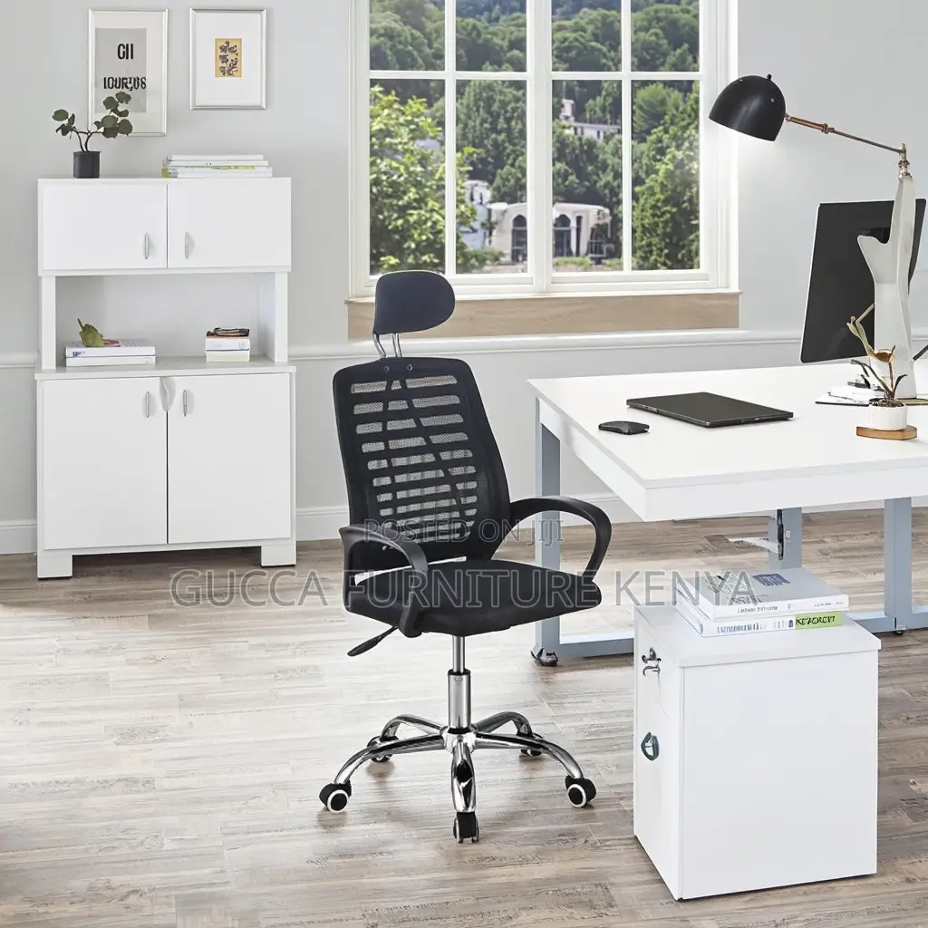 Adjustable Height Computer Headrest Desk Chair