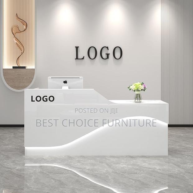 Reception Desks; Modern 1.8m White Marble Executive Reception Desk - thumbnail 3
