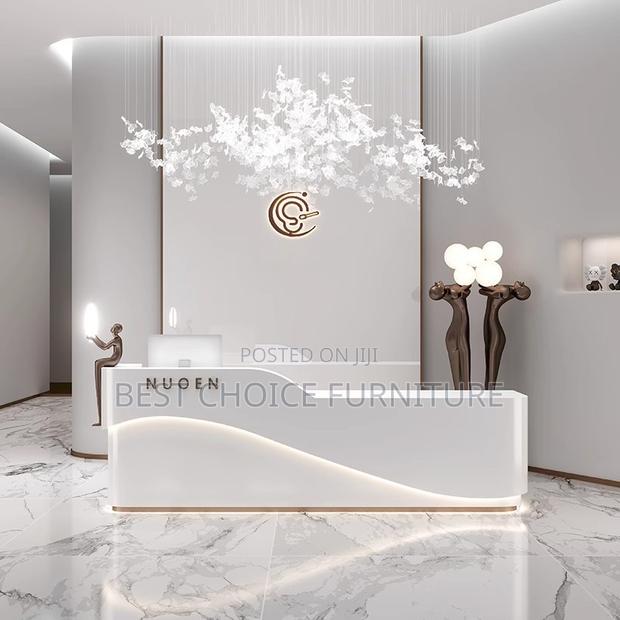 Reception Desks; Modern 1.8m White Marble Executive Reception Desk - thumbnail 4