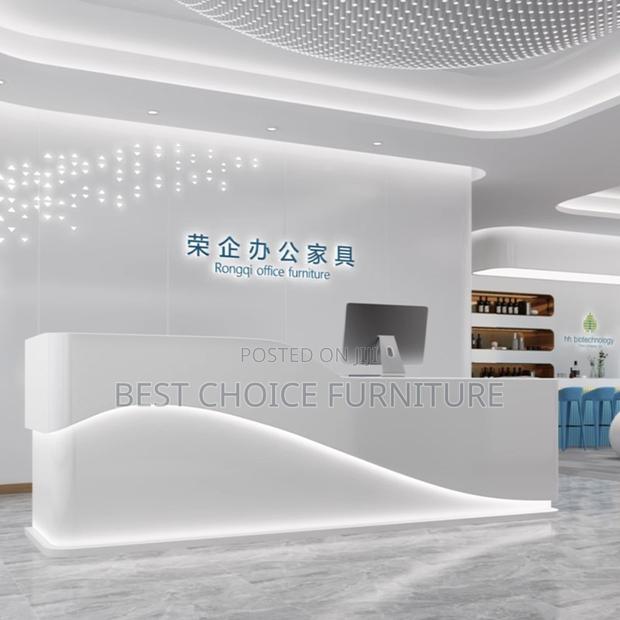 Reception Desks; Modern 1.8m White Marble Executive Reception Desk - thumbnail 5
