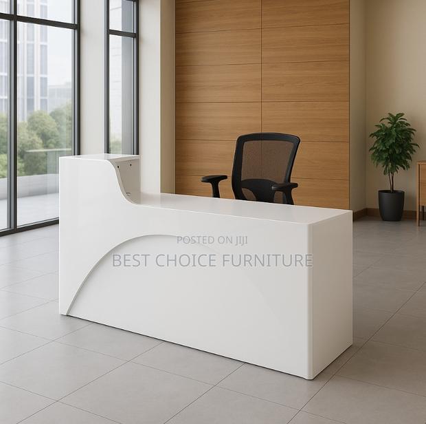 Reception Desks; Modern 1.8m White Marble Executive Reception Desk - thumbnail 8
