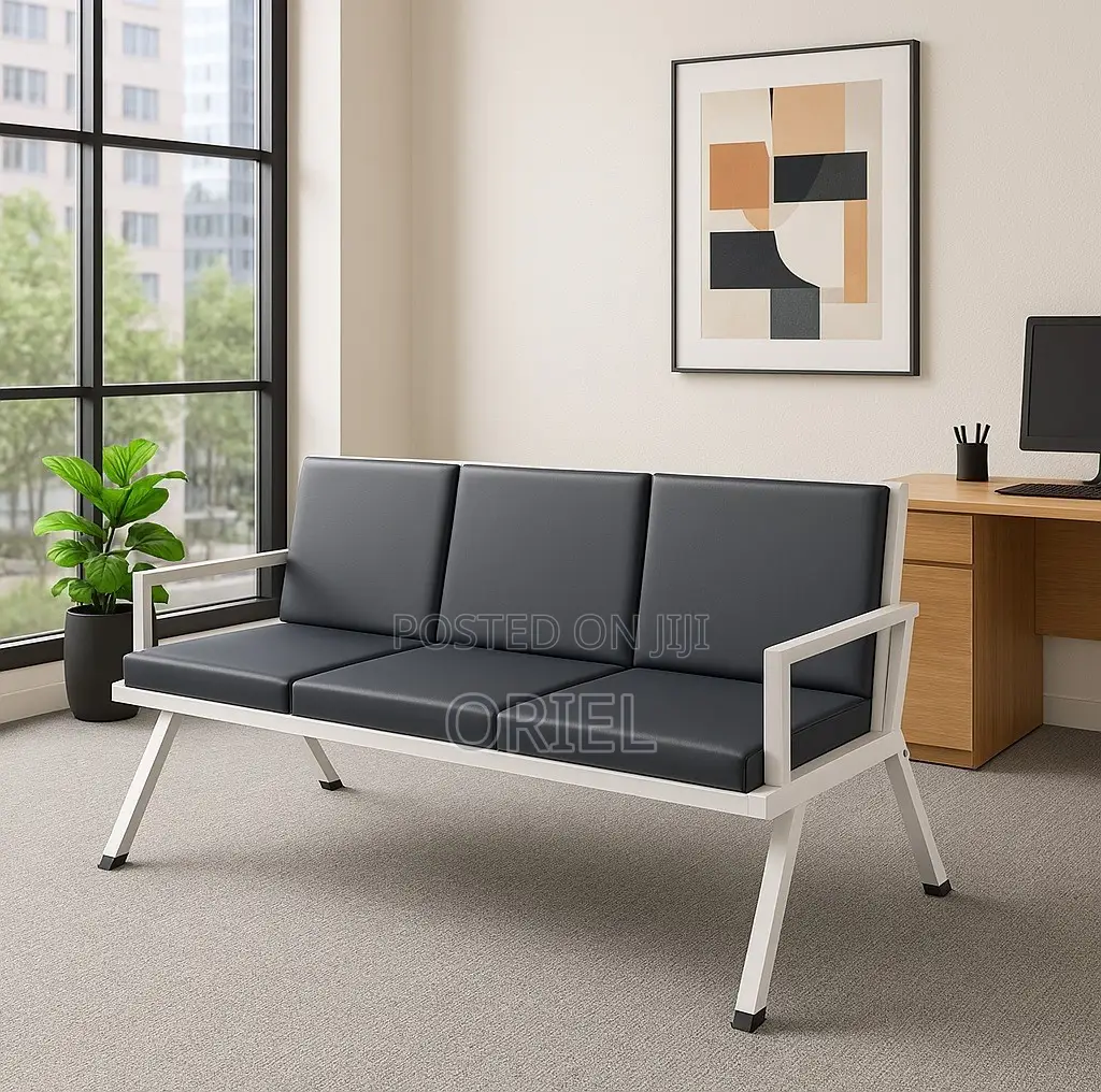 Office Waiting Bench : Padded 3-Link Reception Bench