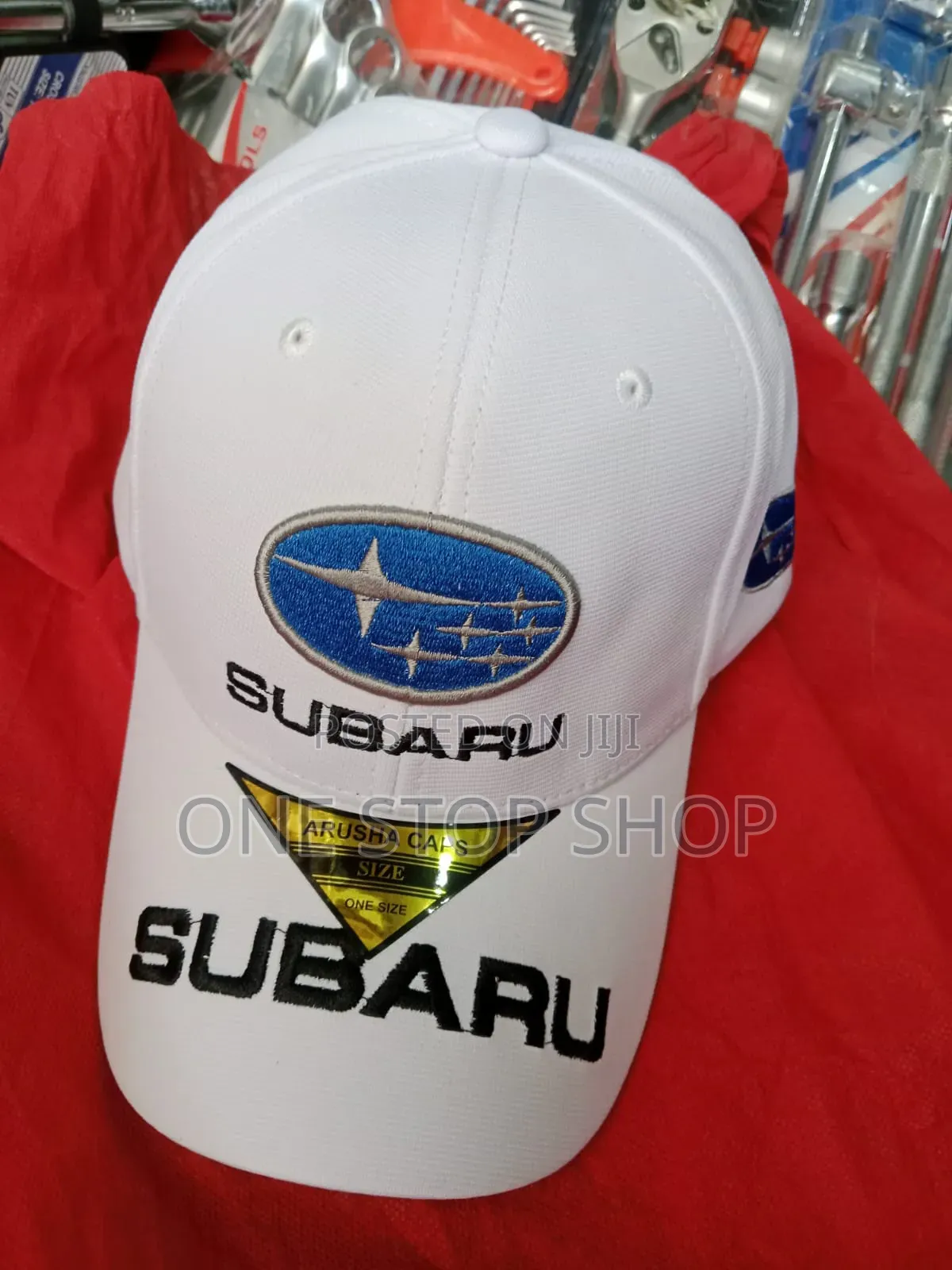 Subaru White Branded Embroidered Cap