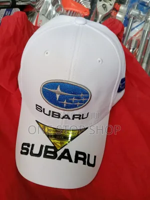Subaru White Branded Embroidered Cap
