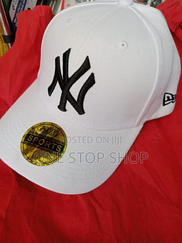 White Ny Embroidered Unisex Cap - main view