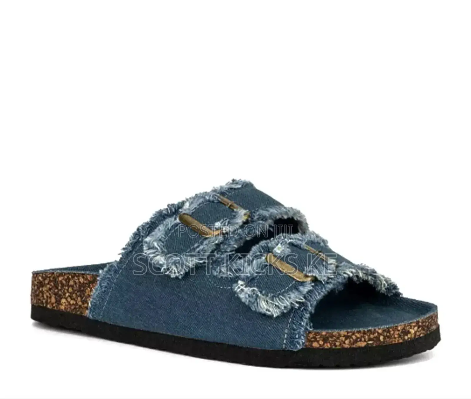 Canvas Double-Buckle Ladies Sandals