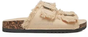 Canvas Double-Buckle Ladies Sandals