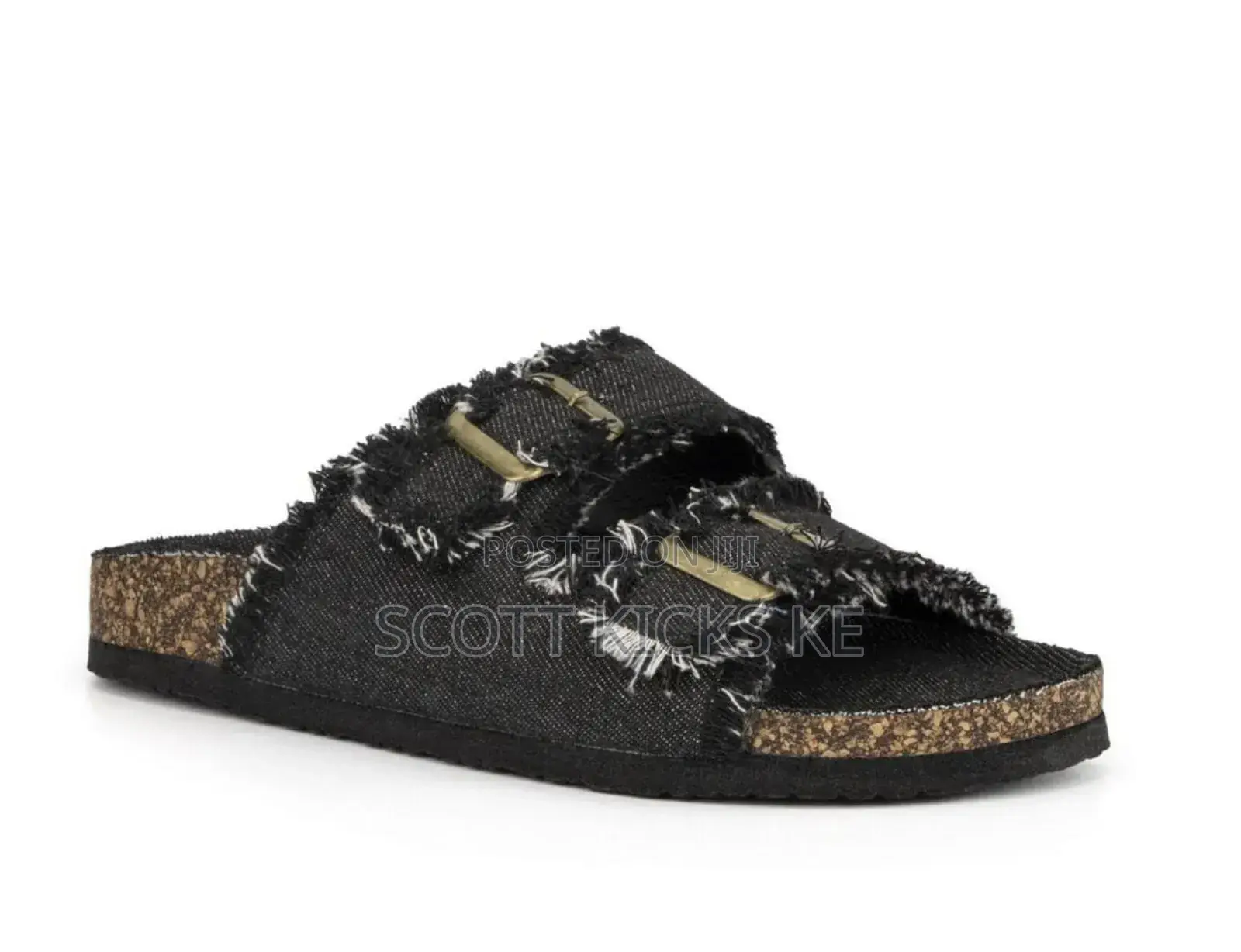 Canvas Double-Buckle Ladies Sandals