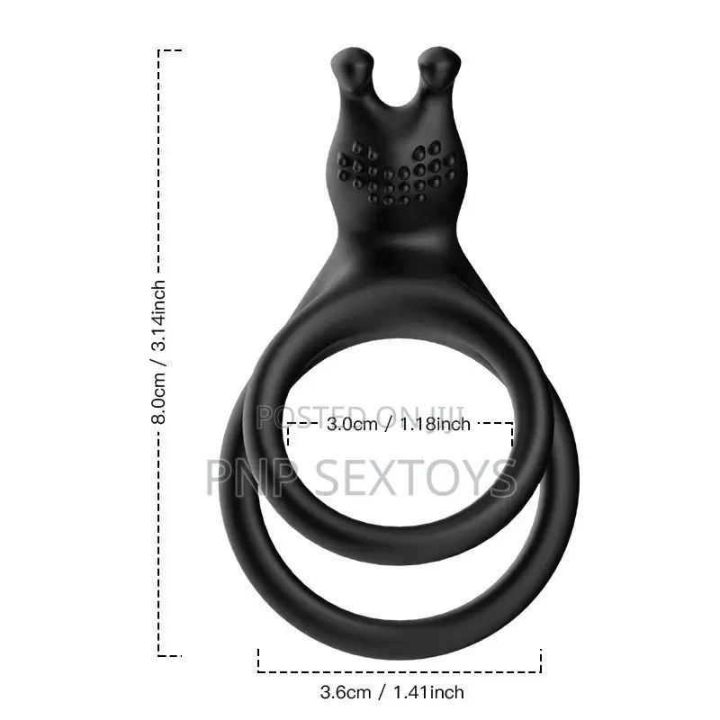 Stretchable Male Cock Ring With 2 Rings
