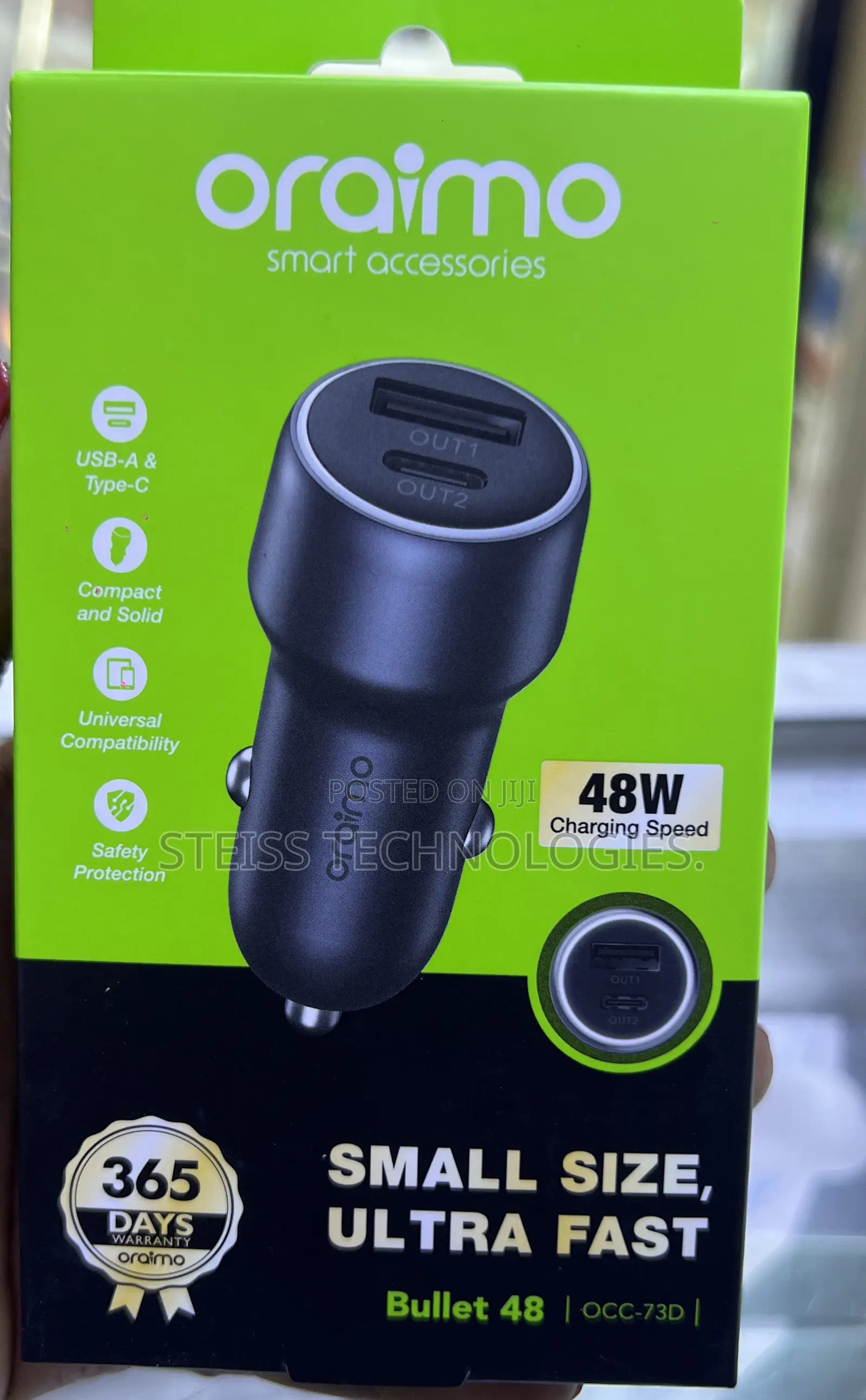 48w Oraimo Fast Car Charger