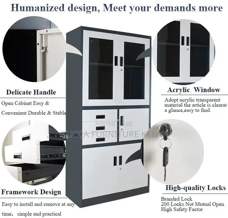 2-door Steel Office Filling Cabinet With Safe