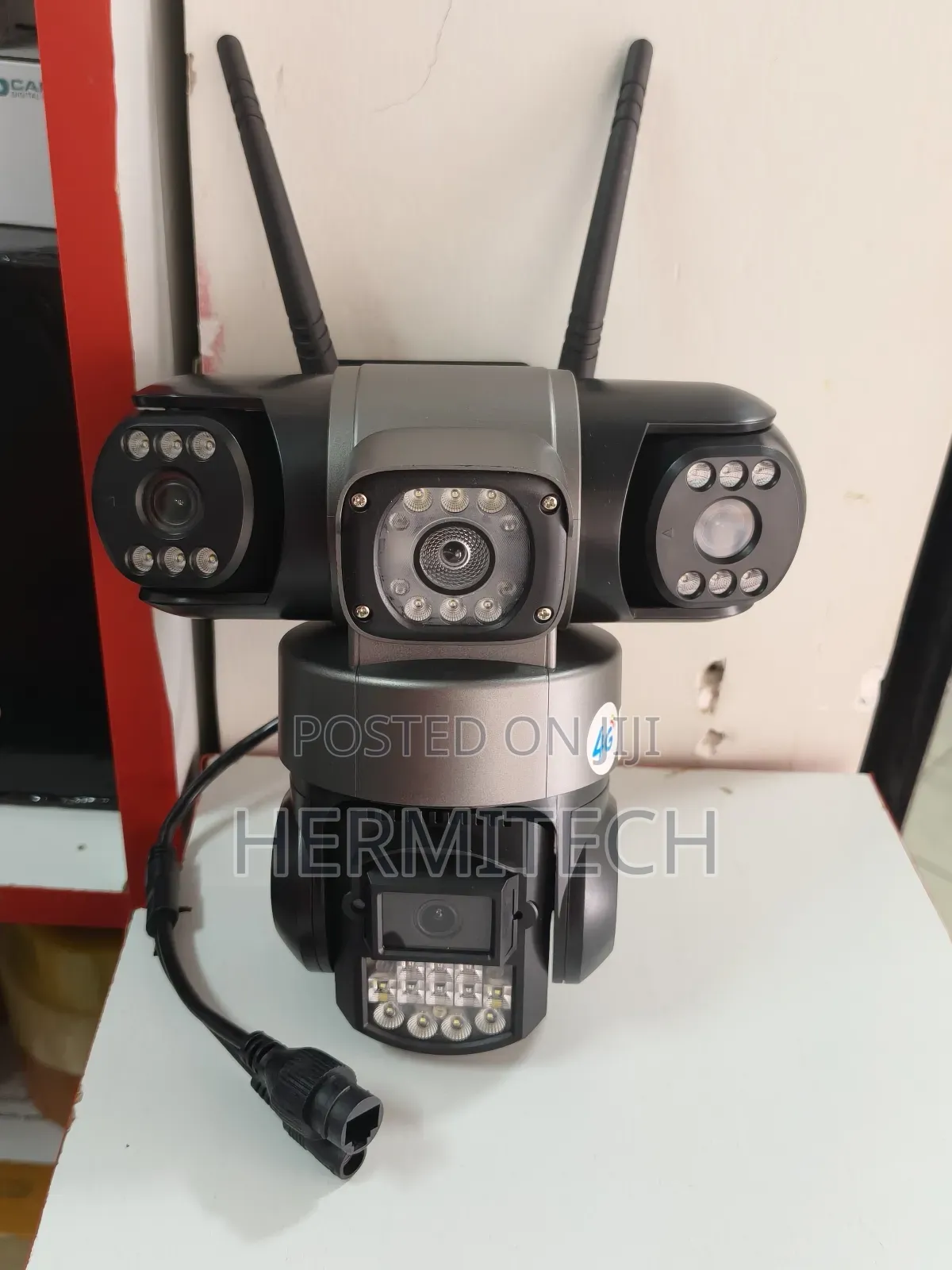 Triple Lens CCTV Camera Electric Models With Ethernet Cable Port