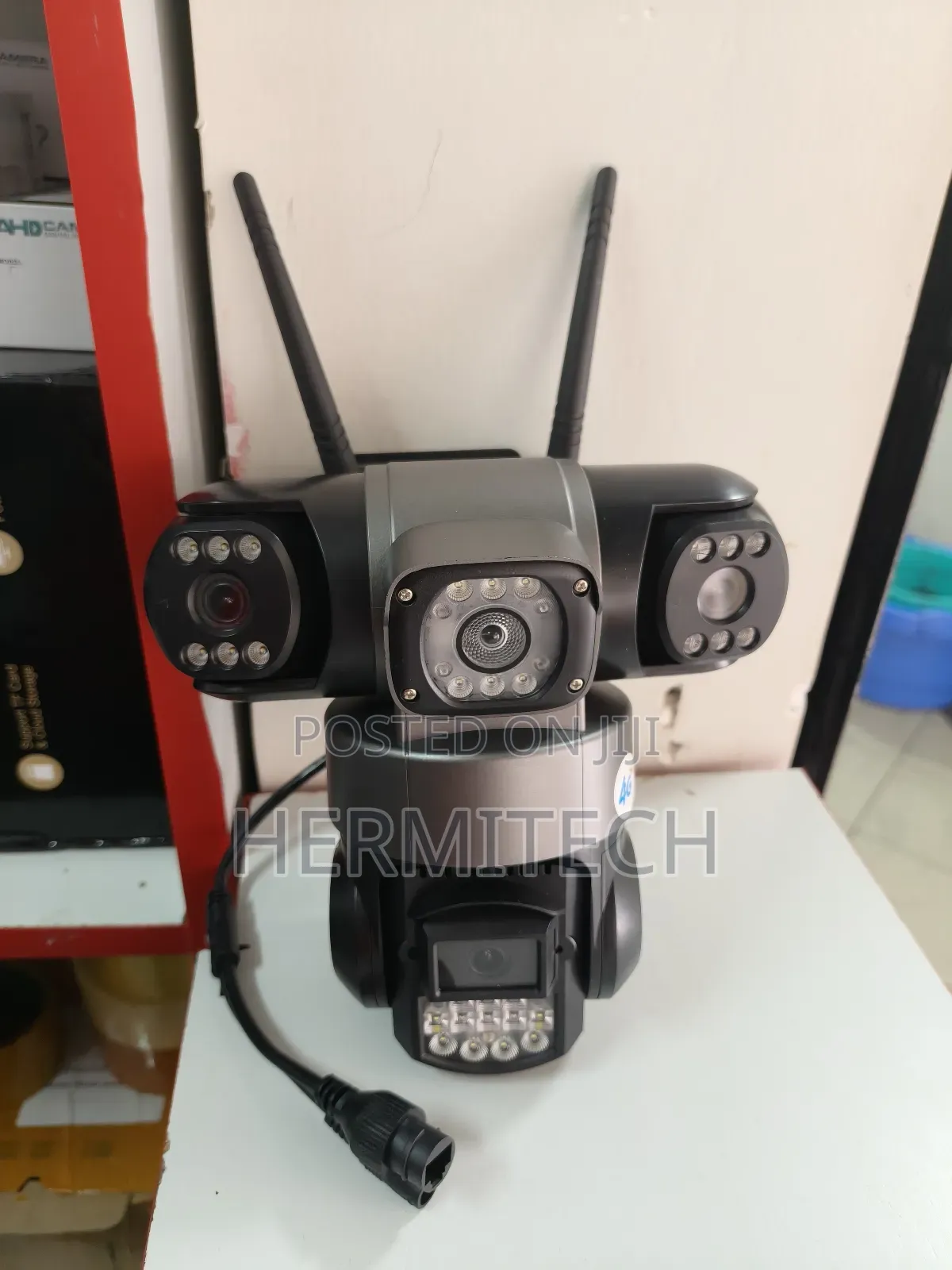 Triple Lens CCTV Camera Electric Models With Ethernet Cable Port