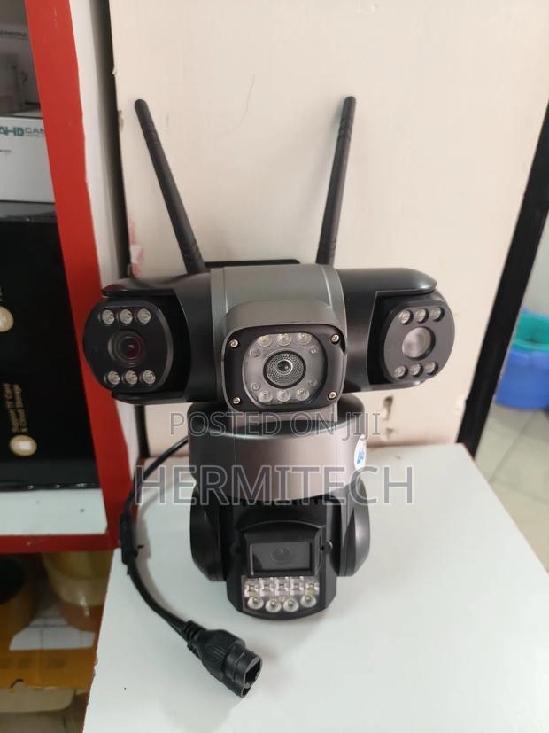 Triple Lens CCTV Camera Electric Models With Ethernet Cable Port - thumbnail 2