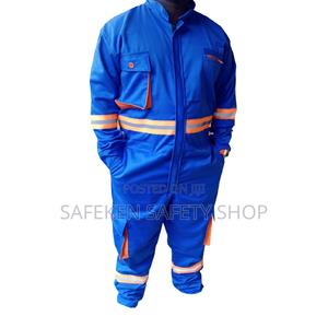 Royal Blue Reflective Cargo Pocket Overall - main view