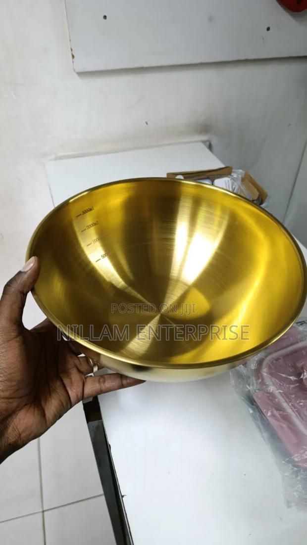*3 Litre Gold Stainless Steel 28cm Ramen Bowl