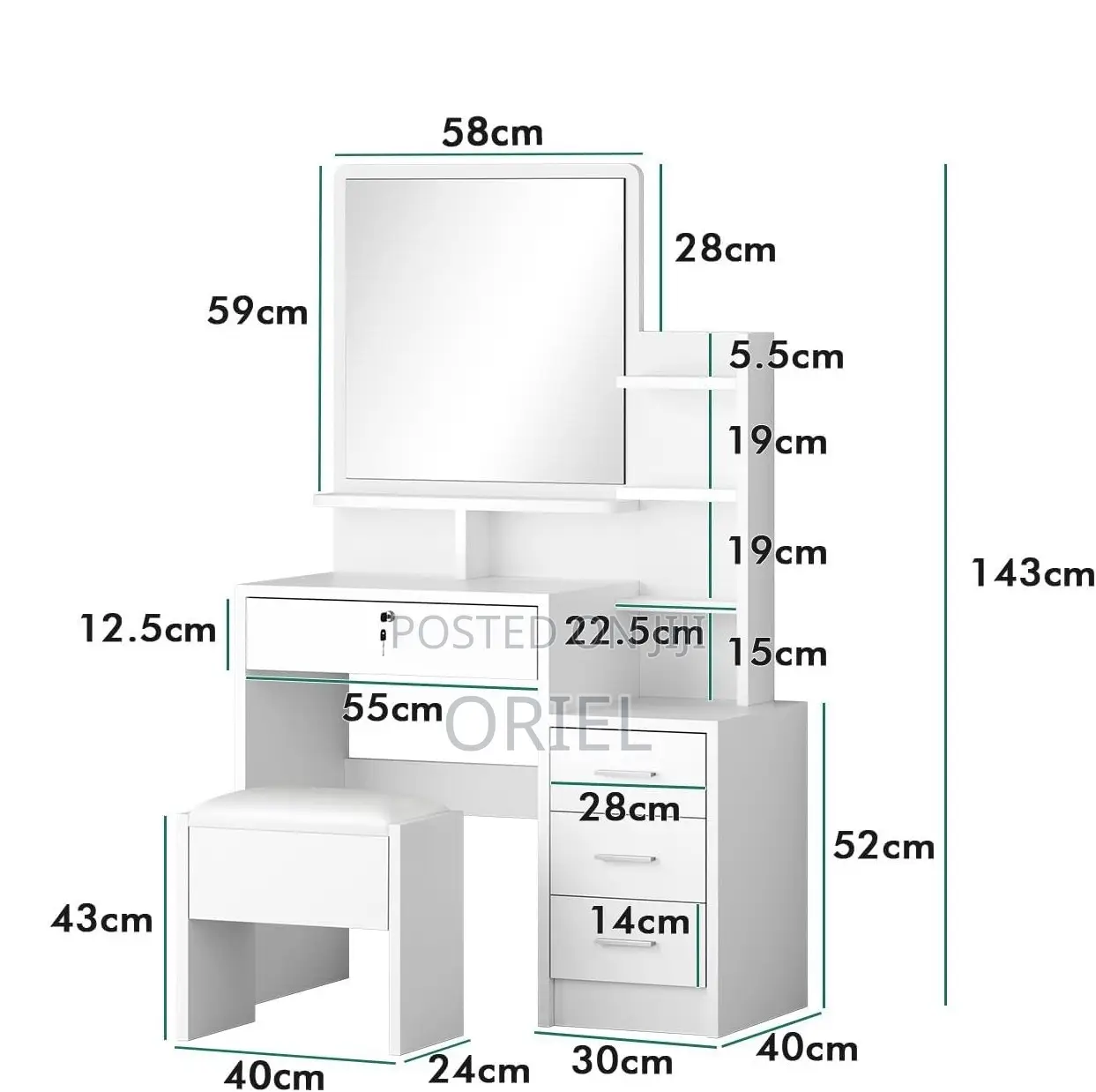 Bedroom Dressing Table : Modern Vanity Dressing Table