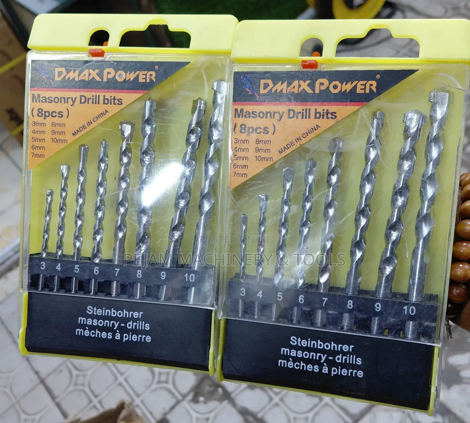 8-Piece Set of Dmax Power Masonry Drill Bits