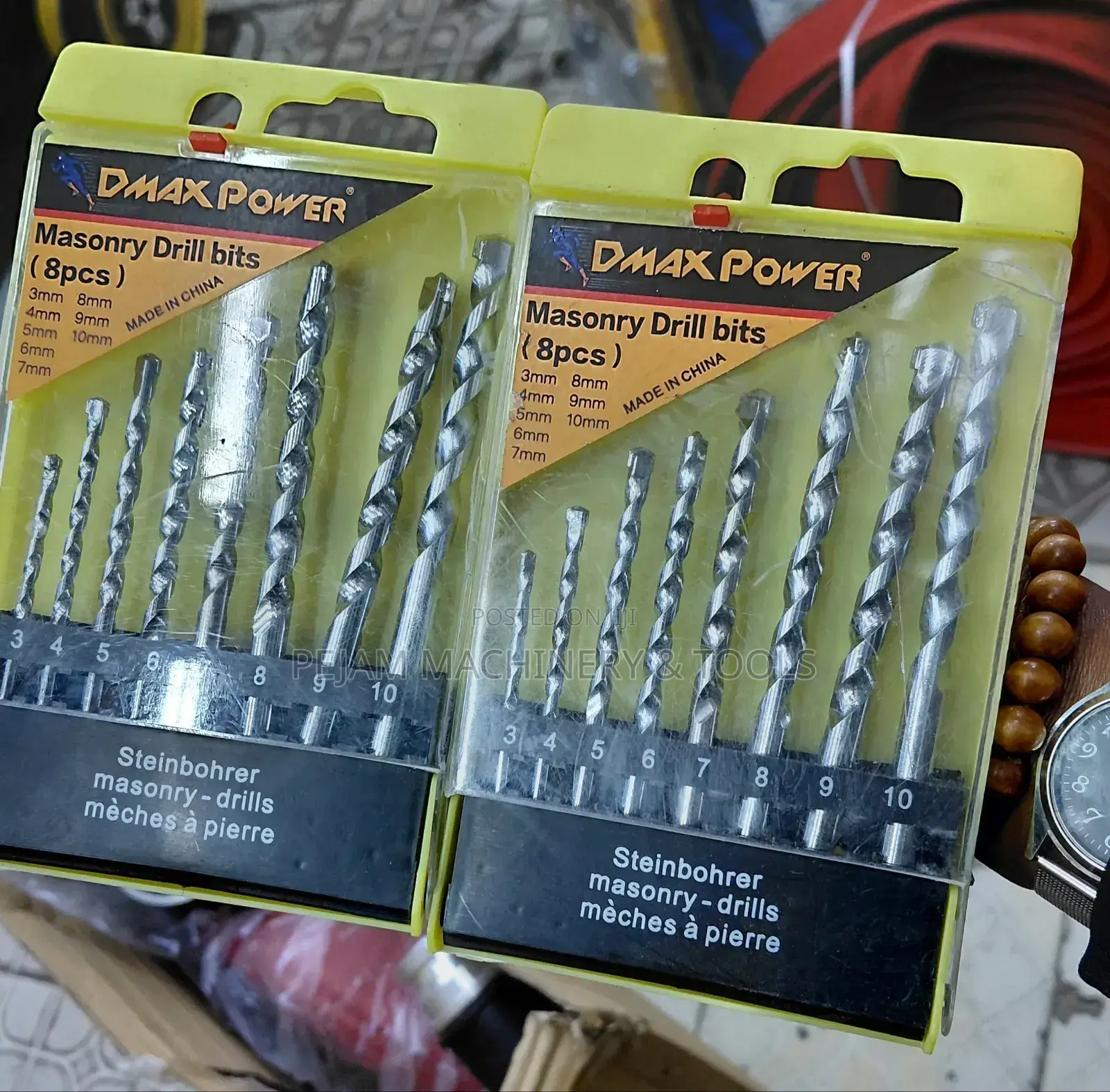 8-Piece Set of Dmax Power Masonry Drill Bits