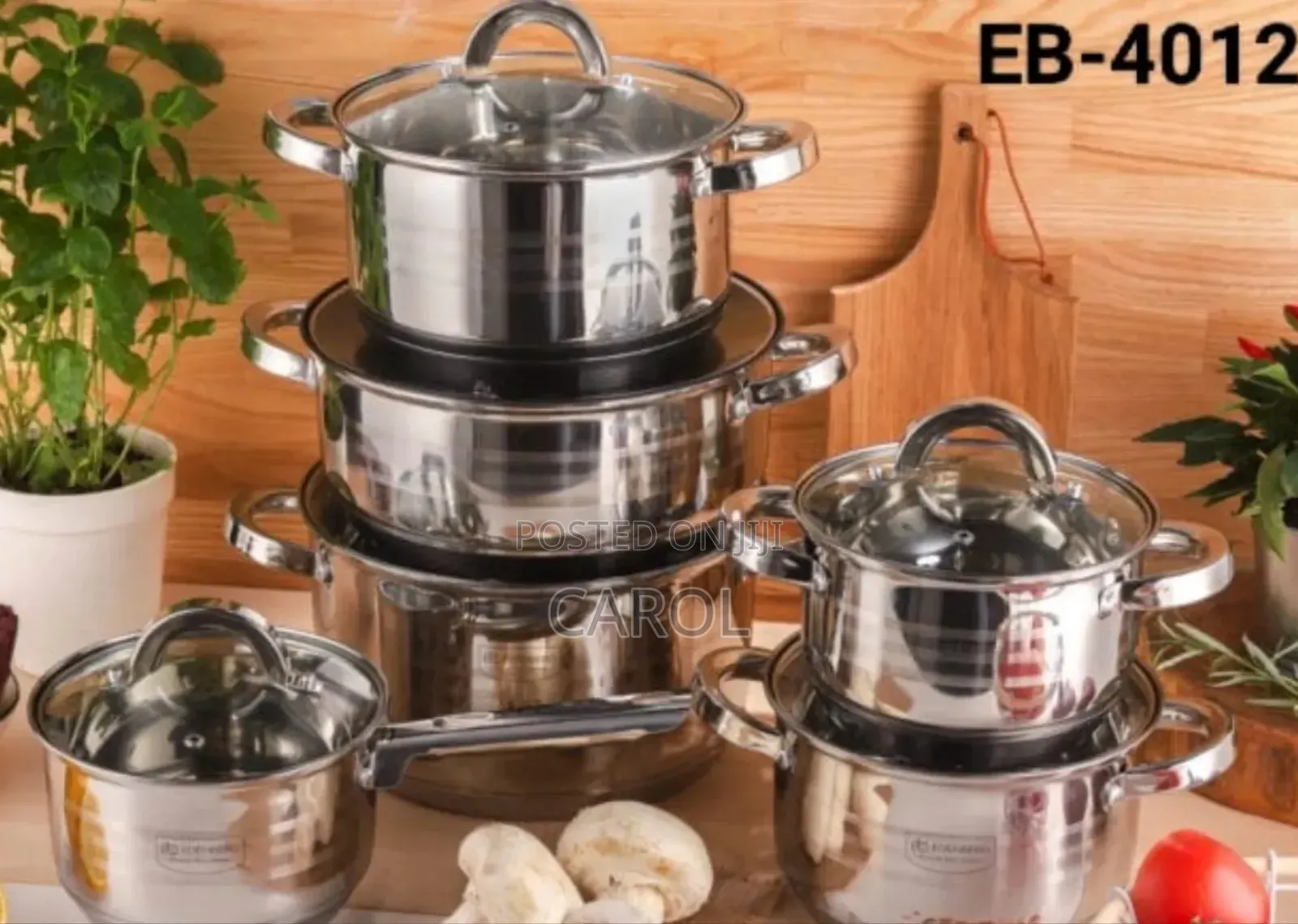 12 Pieces Stainless Steel Edenburg Cookware Set