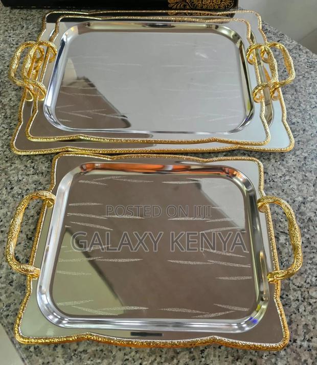 Home Decor Elegant Serving Trays. (3pcs Set) - thumbnail 2
