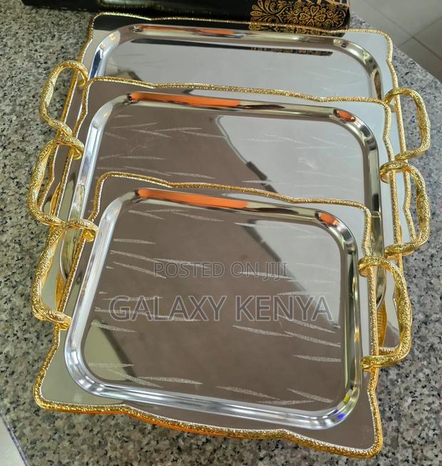 Home Decor Elegant Serving Trays. (3pcs Set) - thumbnail 3