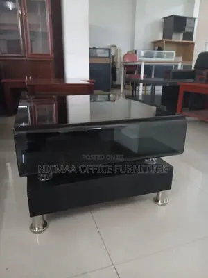 Deep Obsidian Finish Glass Top Coffee Table