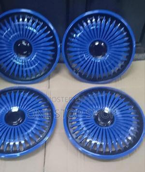4pc Set Blue Wheel Caps Fits Wheel Size 14" - thumbnail 2