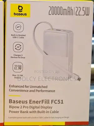 Baseus Enerfill Fc51 Bipow 2 Pro 20,000mah,22.5w Powerbank