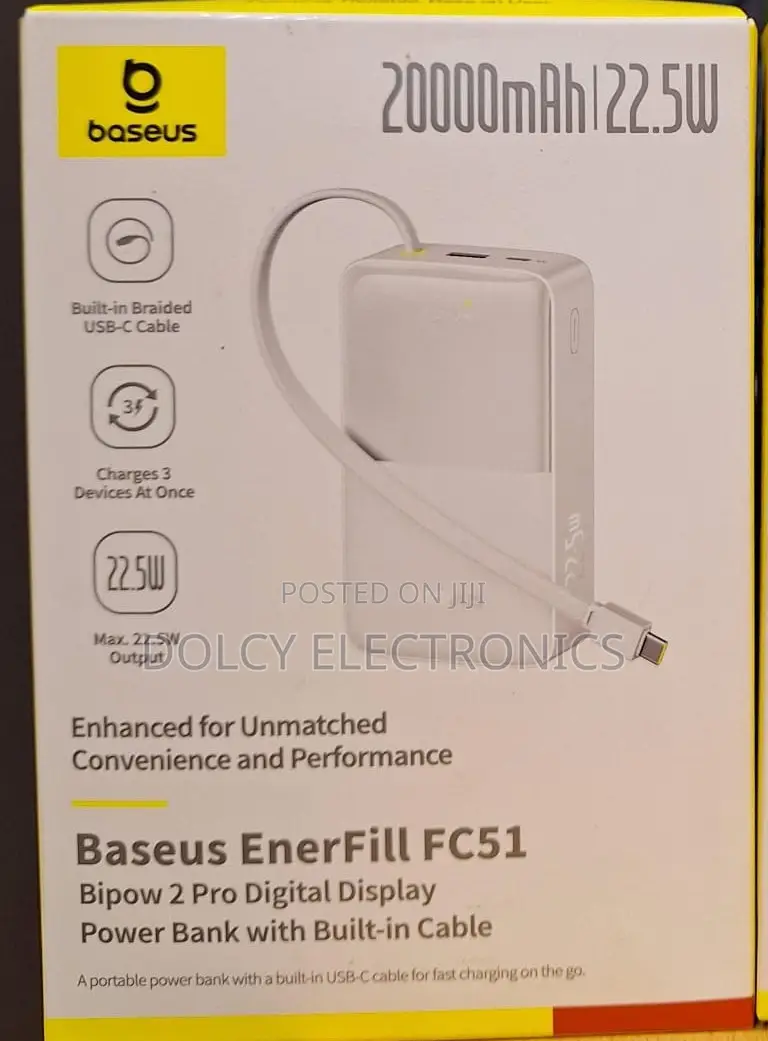 Baseus Enerfill Fc51 Bipow 2 Pro 20,000mah,22.5w Powerbank