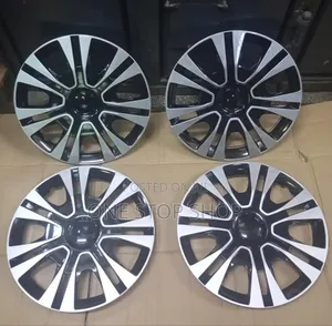 Sporty Style Universal Silver Black Wheel Caps Fits Wheel 15"
