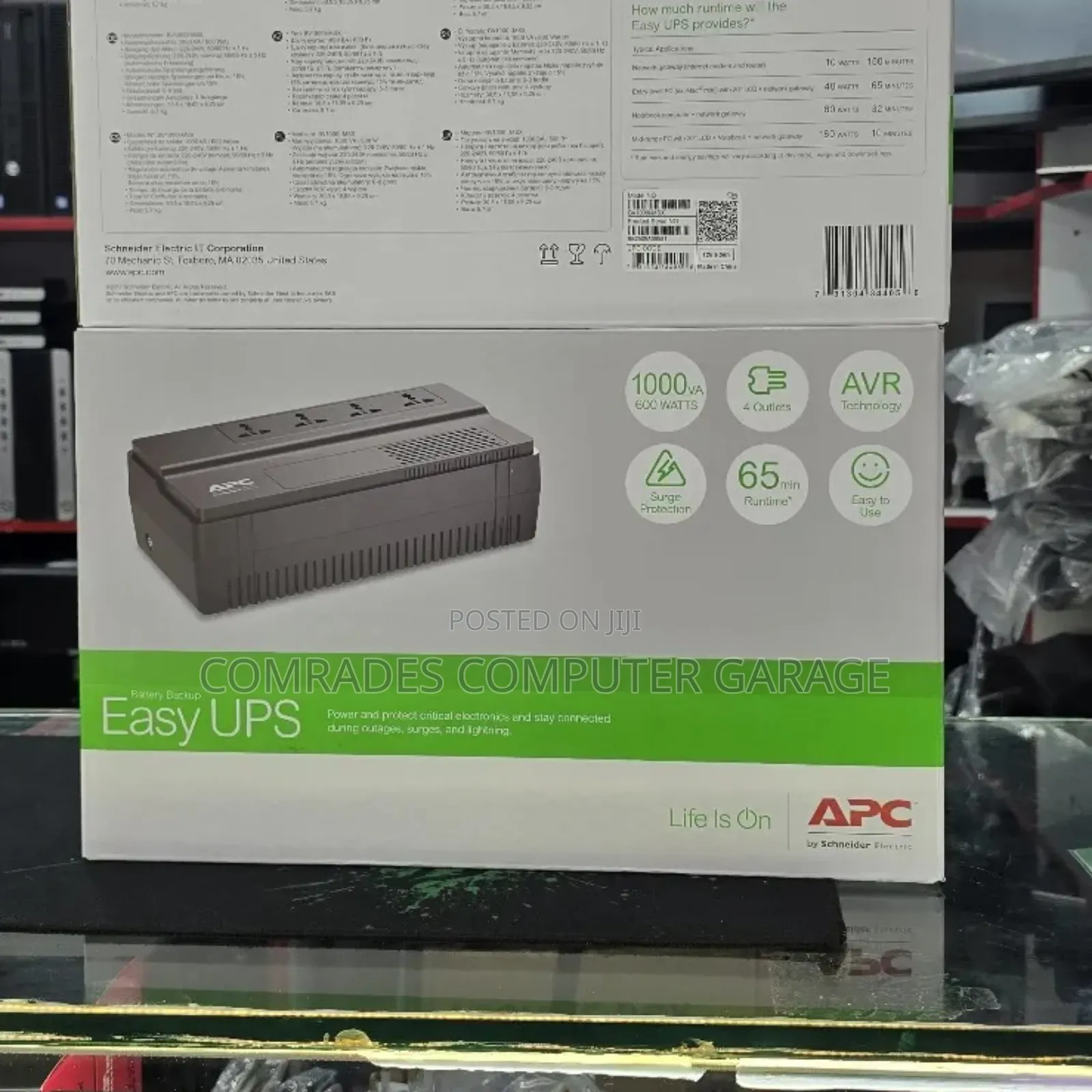 Easy Ups Apc 1000va 600watts 4 Outlets