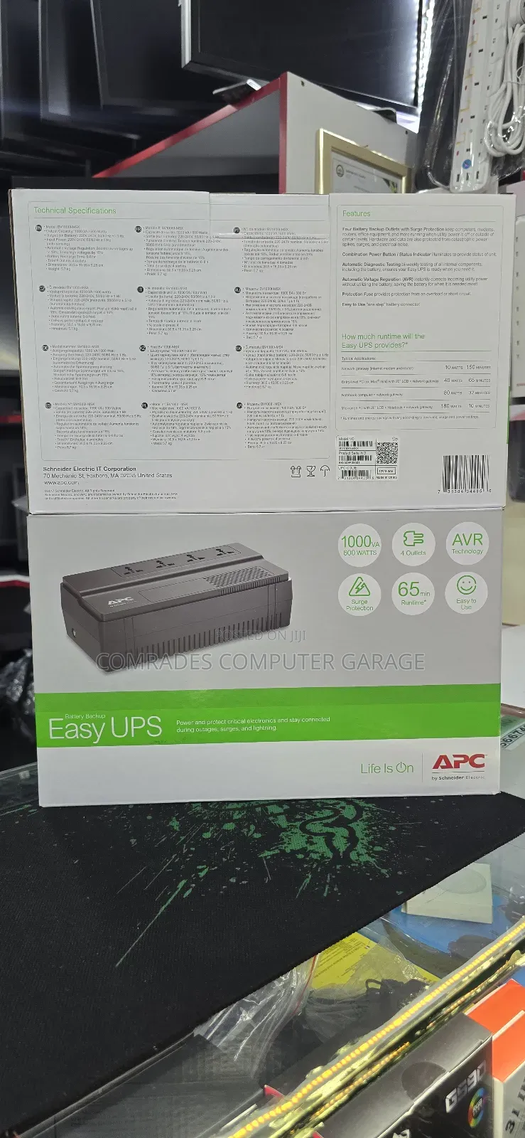 Easy Ups Apc 1000va 600watts 4 Outlets