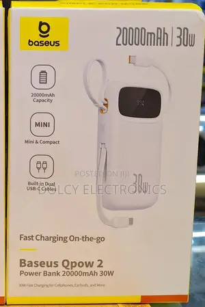 Baseus Qpow 2 20,000mah,30w Power Bank.