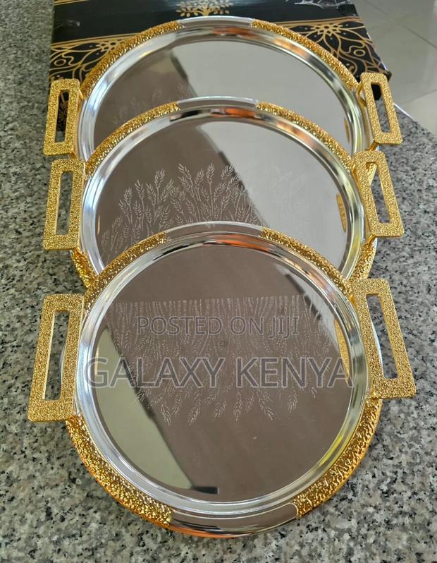 Home Decor Elegant Serving Trays (3 PCS Set) - thumbnail 2