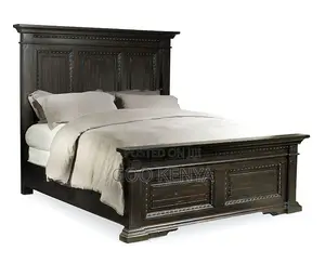 Home Bed; Mahogany Bed Frame With Two Storage Bedside For Bedroom