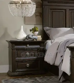 Home Bed; Mahogany Bed Frame With Two Storage Bedside For Bedroom