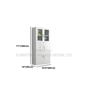 2-door Steel Office Storage Cabinet With Safe