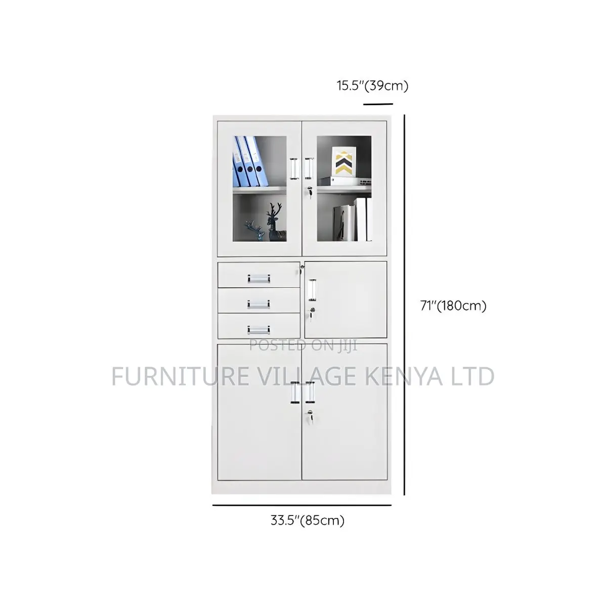 2-door Steel Office Storage Cabinet With Safe