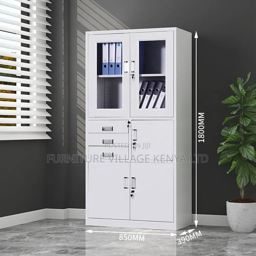 2-door Steel Office Storage Cabinet With Safe