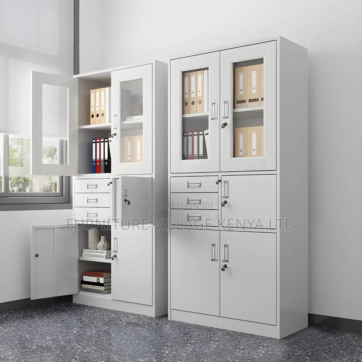 2-door Steel Office Storage Cabinet With Safe