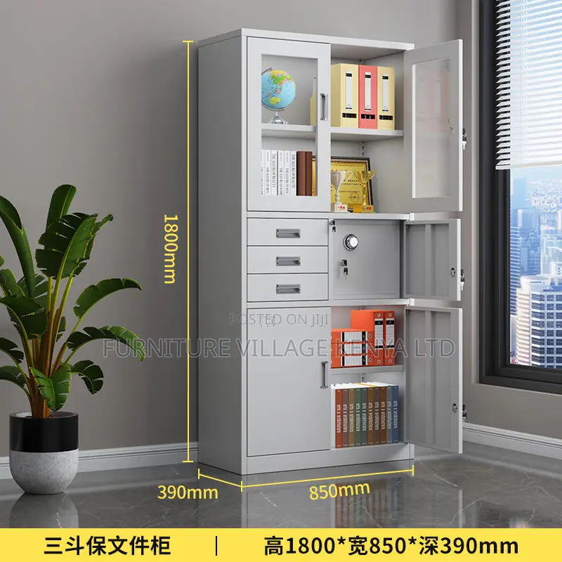 2-door Steel Office Storage Cabinet With Safe