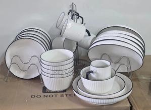 6pc Ceramic Mugs Plates Bowl - thumbnail 2